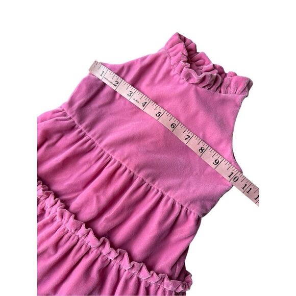 Janie & Jack Baby Girl Pink Velvet Ruffled Holiday Dress - Picture 8 of 9